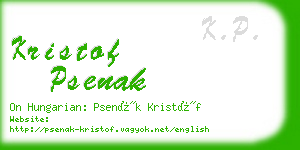 kristof psenak business card